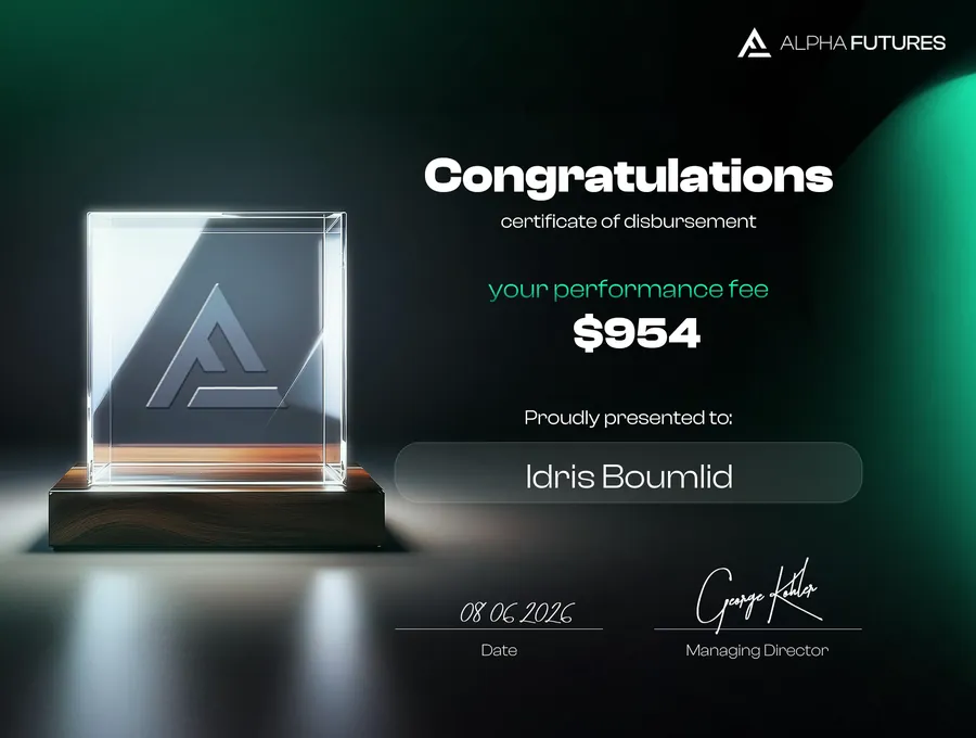 Preuve de payout Alpha Futures d'un membre LST