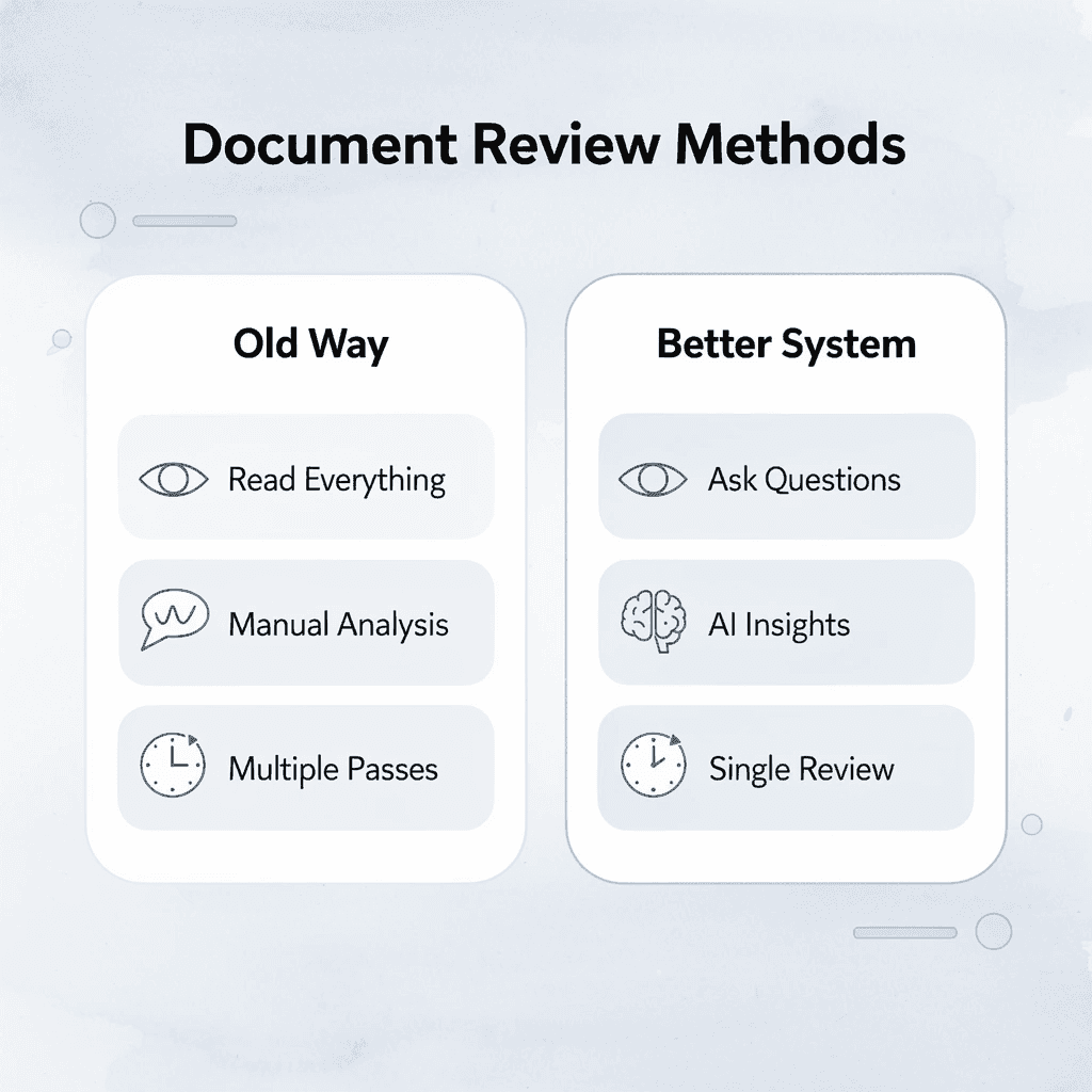 Comparison between old document review methods and better system approach