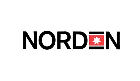 Logo featuring the word "NORDEN" with a red and white emblem.