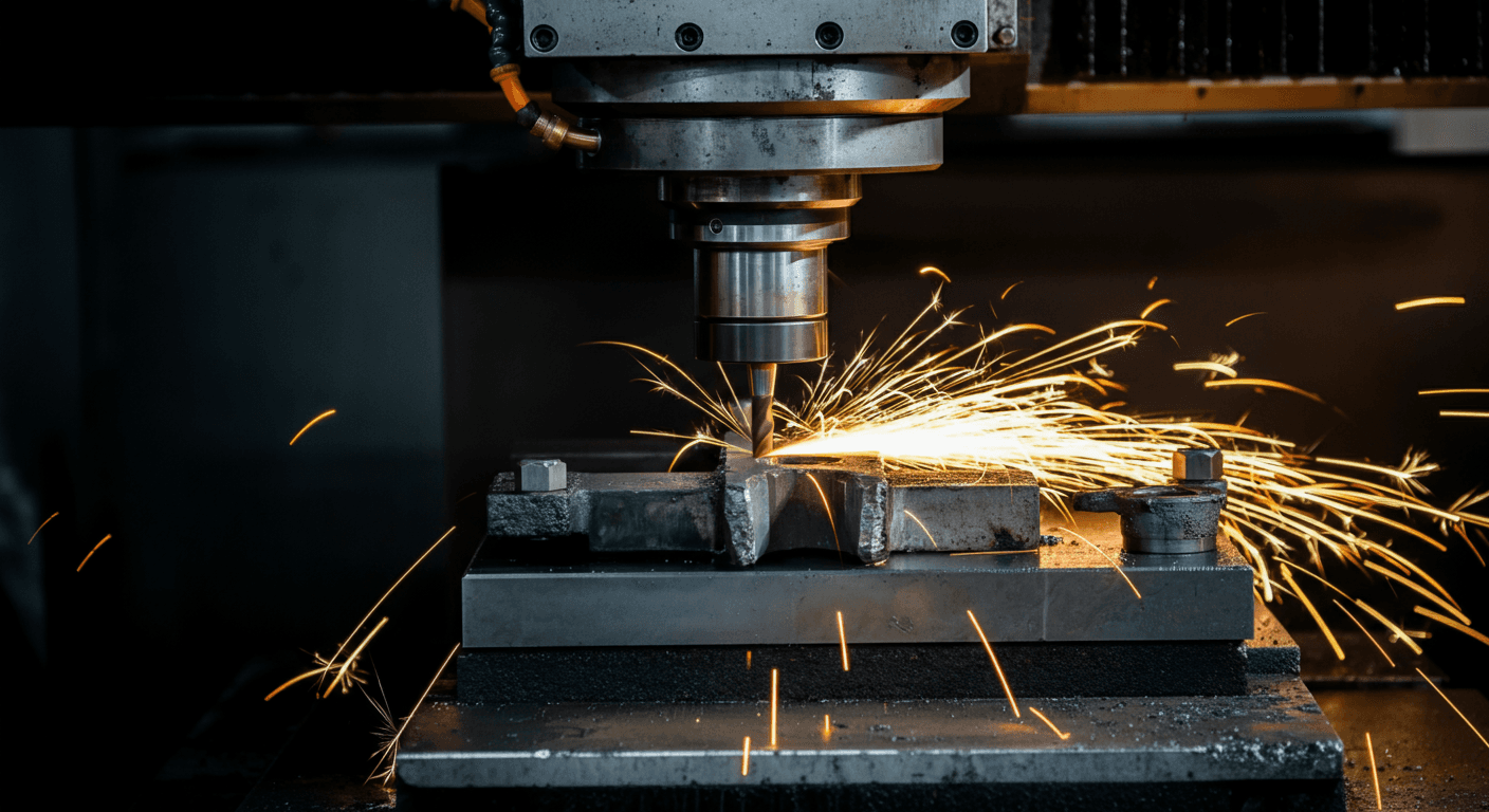 A CNC operator operating a precision engineering in a factory
