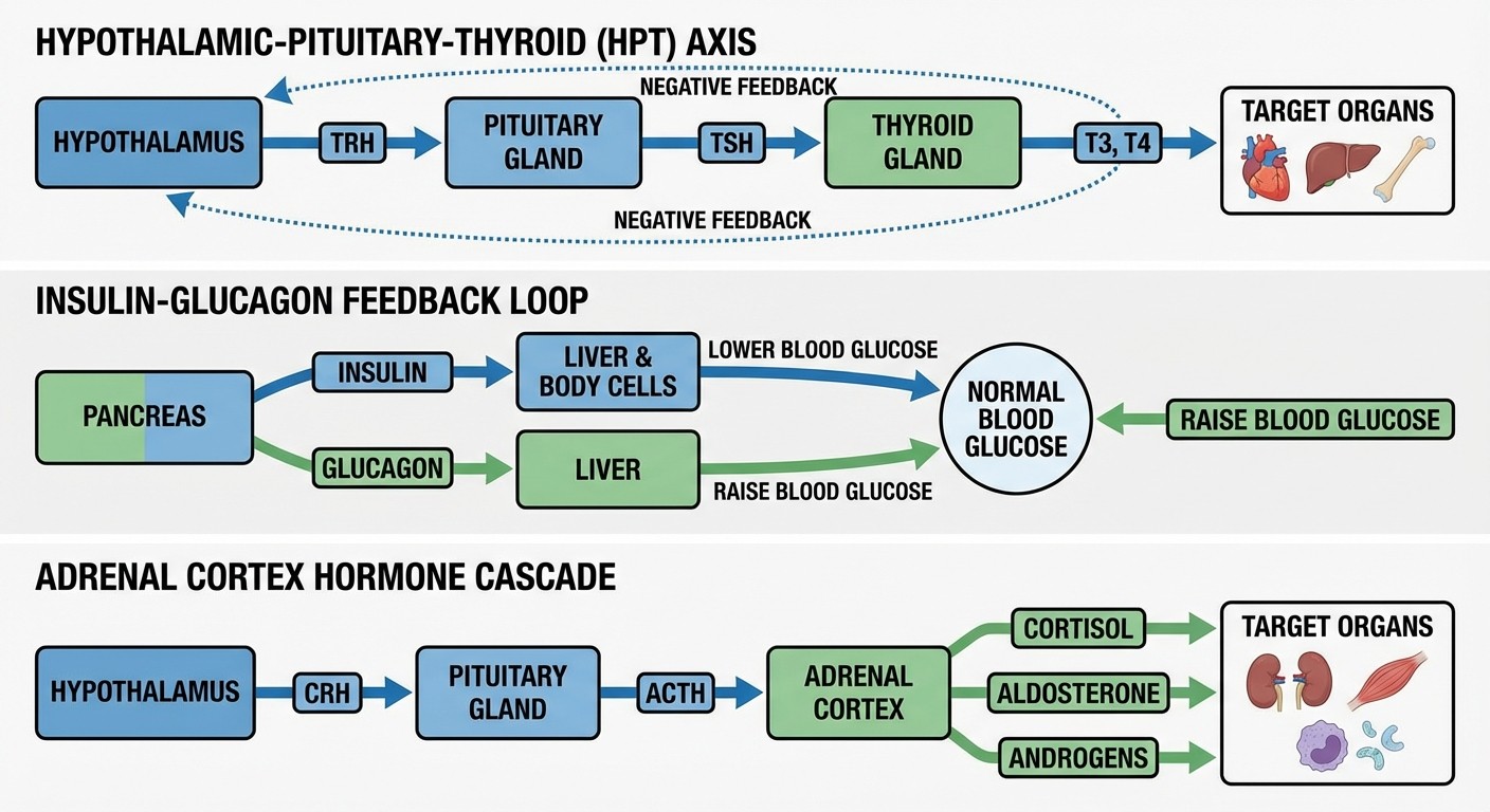 FMGE High-Yield Endocrine Hormone Pathways