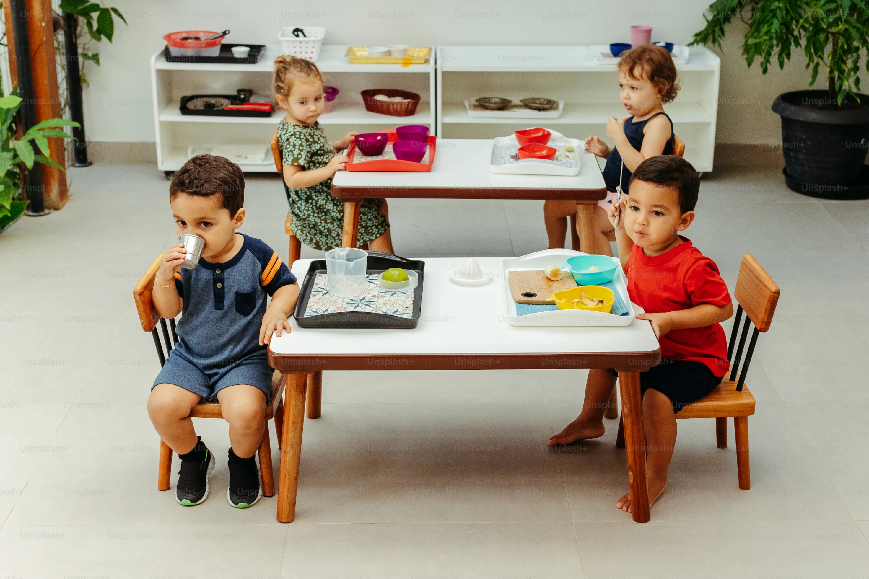 Kids sitting at table