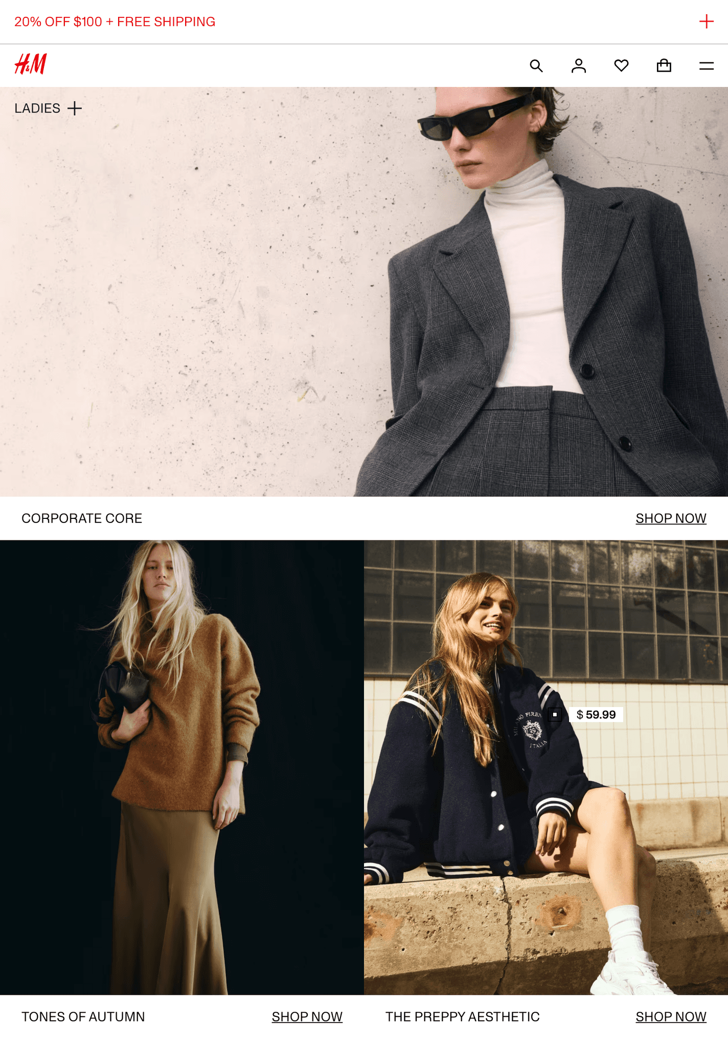 H&M Website Screenshot