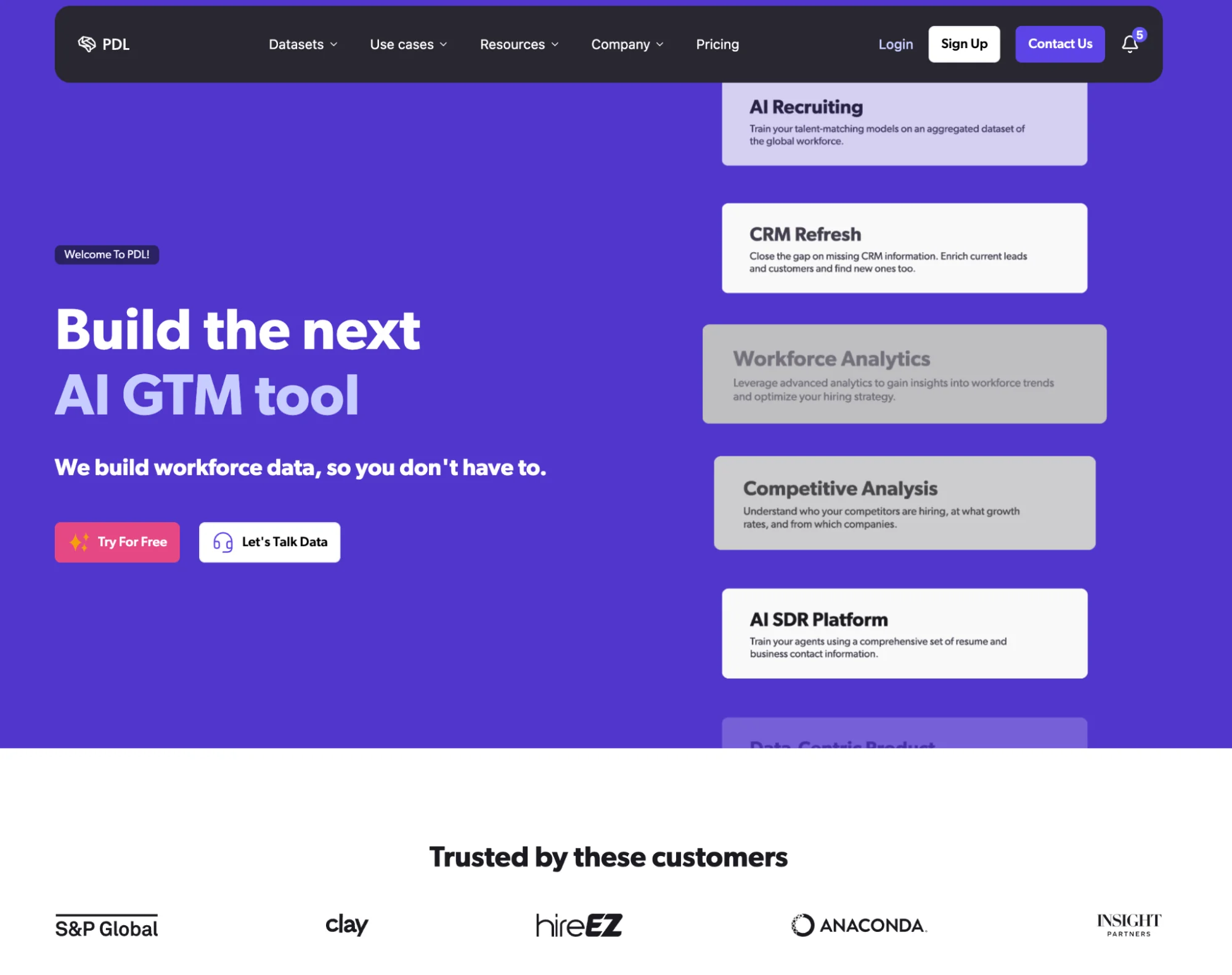 People Data Labs homepage: B2B person and company data API for large-scale enrichment