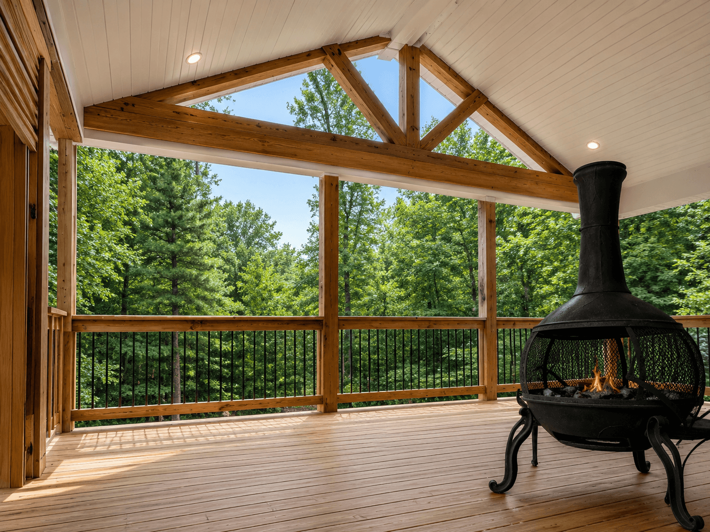 gable roof over deck
