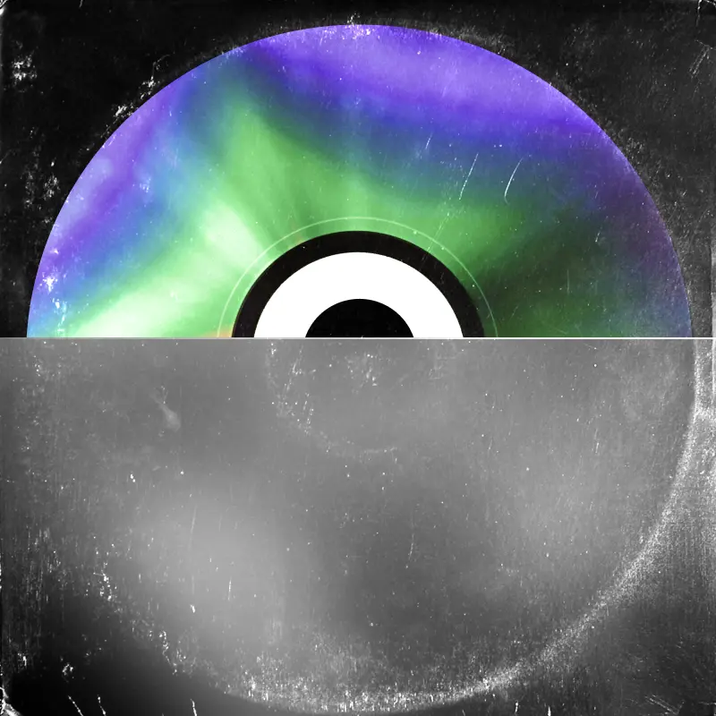 Vinyl record cover artwork with green and gray gradient