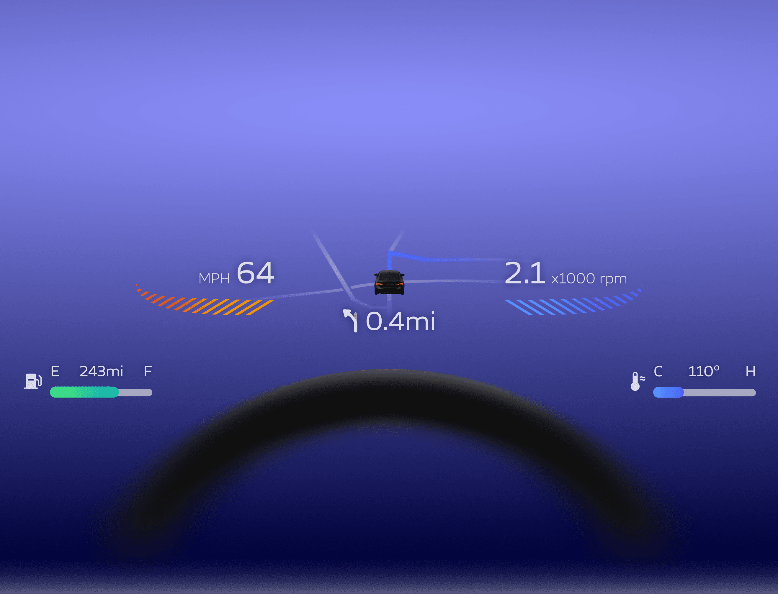 A mockup of CLEARPATH HUD