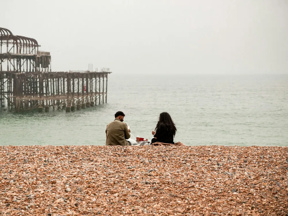 Couple on brighton beach