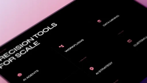 Neural & Co AI agency website showing precision tools for scale with black and hot pink neon design