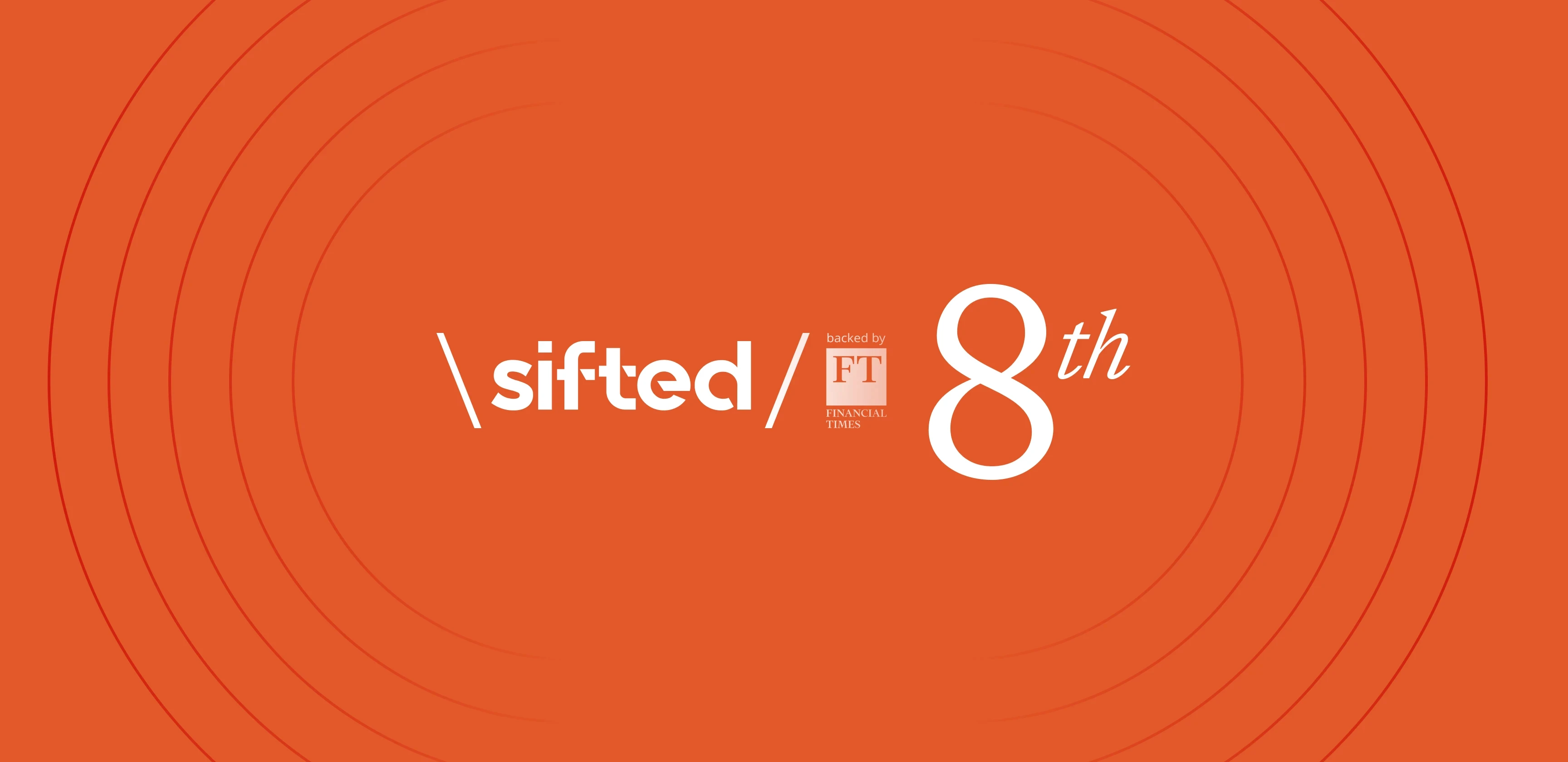 Sifted Logo and "8th" written on orange background