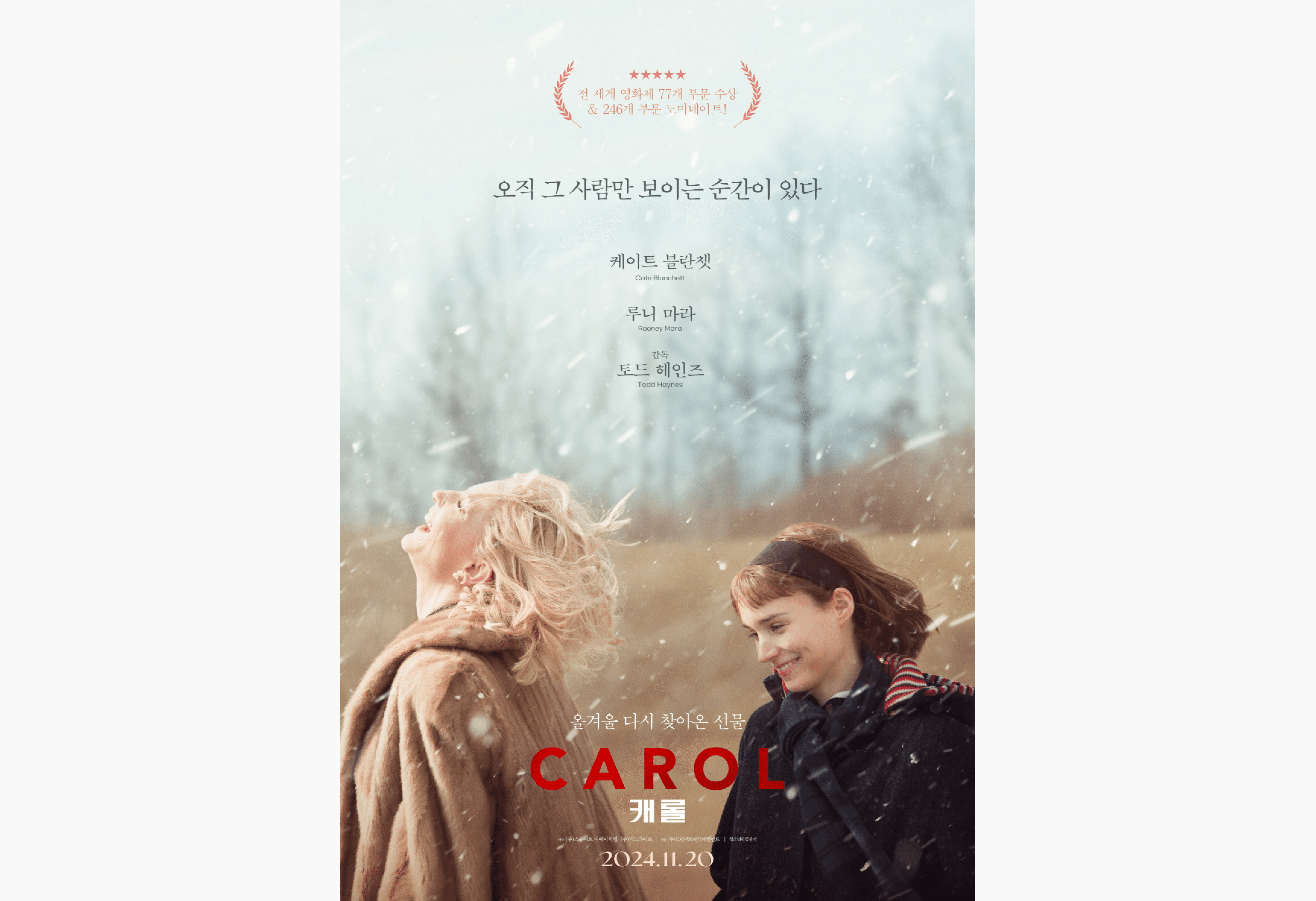 영화 '캐롤(CAROL)' 공식 포스터