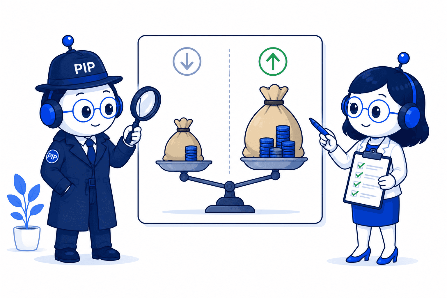 Robot pokazuje wzrost kar finansowych po zmianach w przepisach dotyczących PIP.