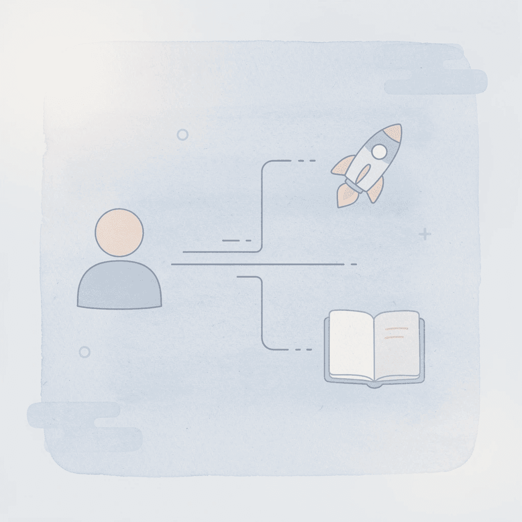 Icon showing a single choice splitting into two distinct outcome paths
