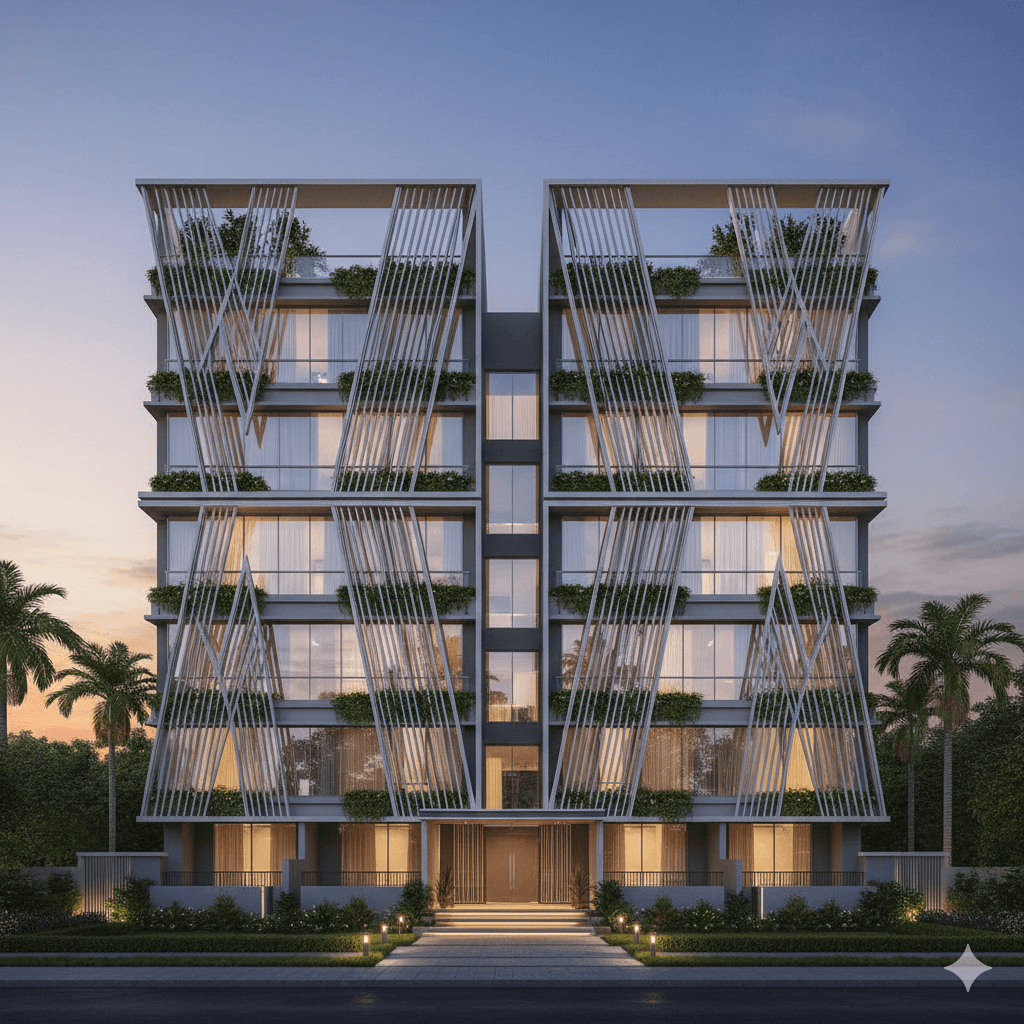 Unique architectural facade of Smart World residences, Sector 108 Gurgaon