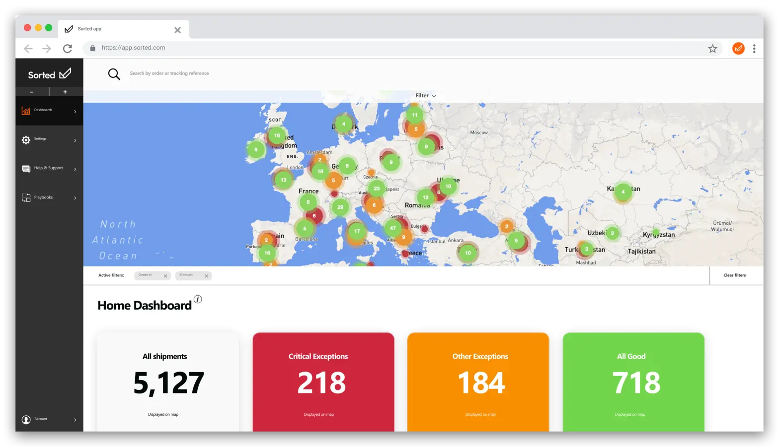 SortedREACT dashboard