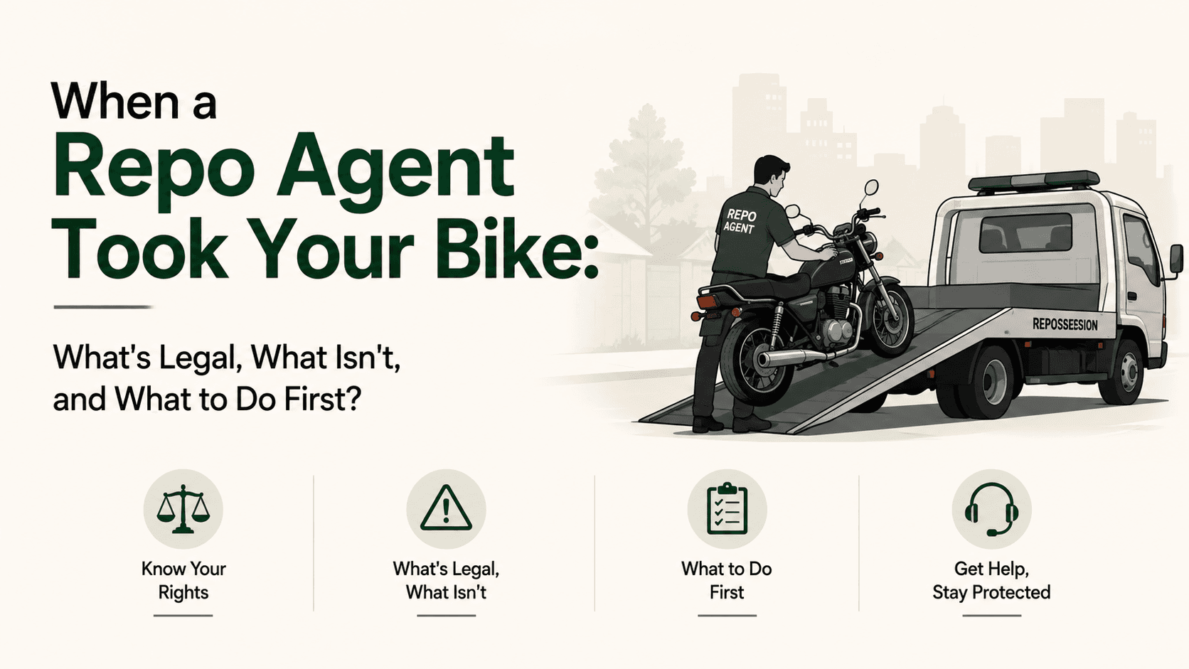 When a Repo Agent Took Your Bike: What's Legal, What Isn't, and What to Do First?