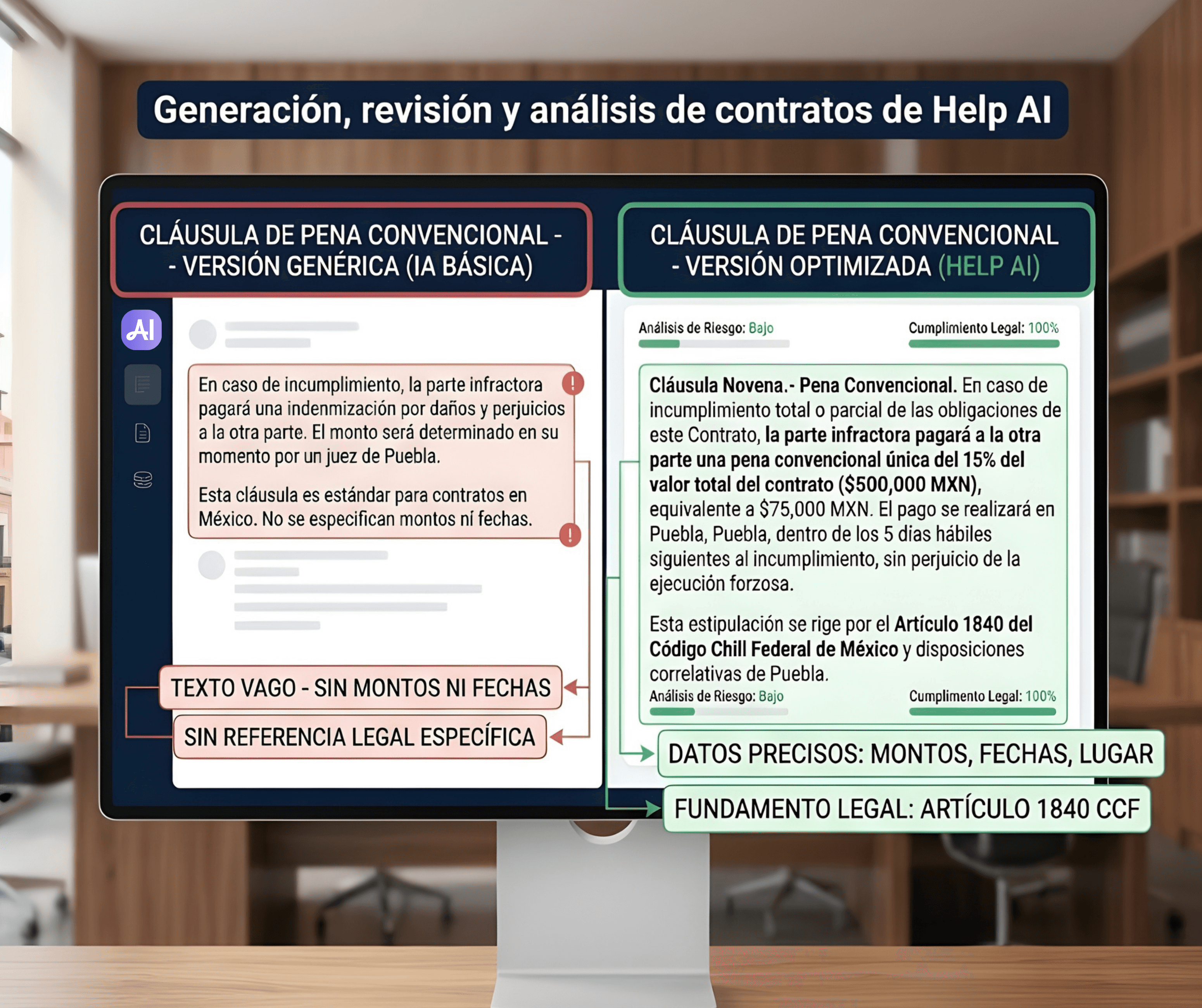 principales riesgos de usar IA genérica para contratos