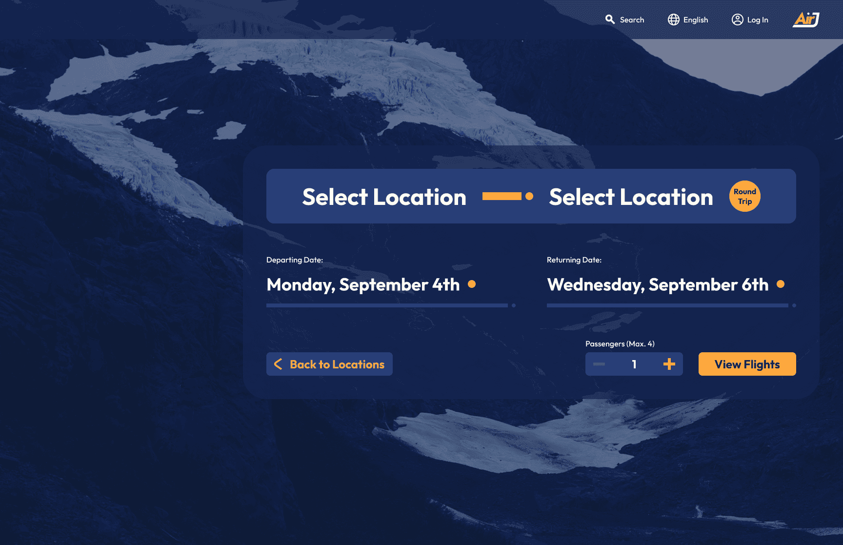 Final design of the date selection screen.