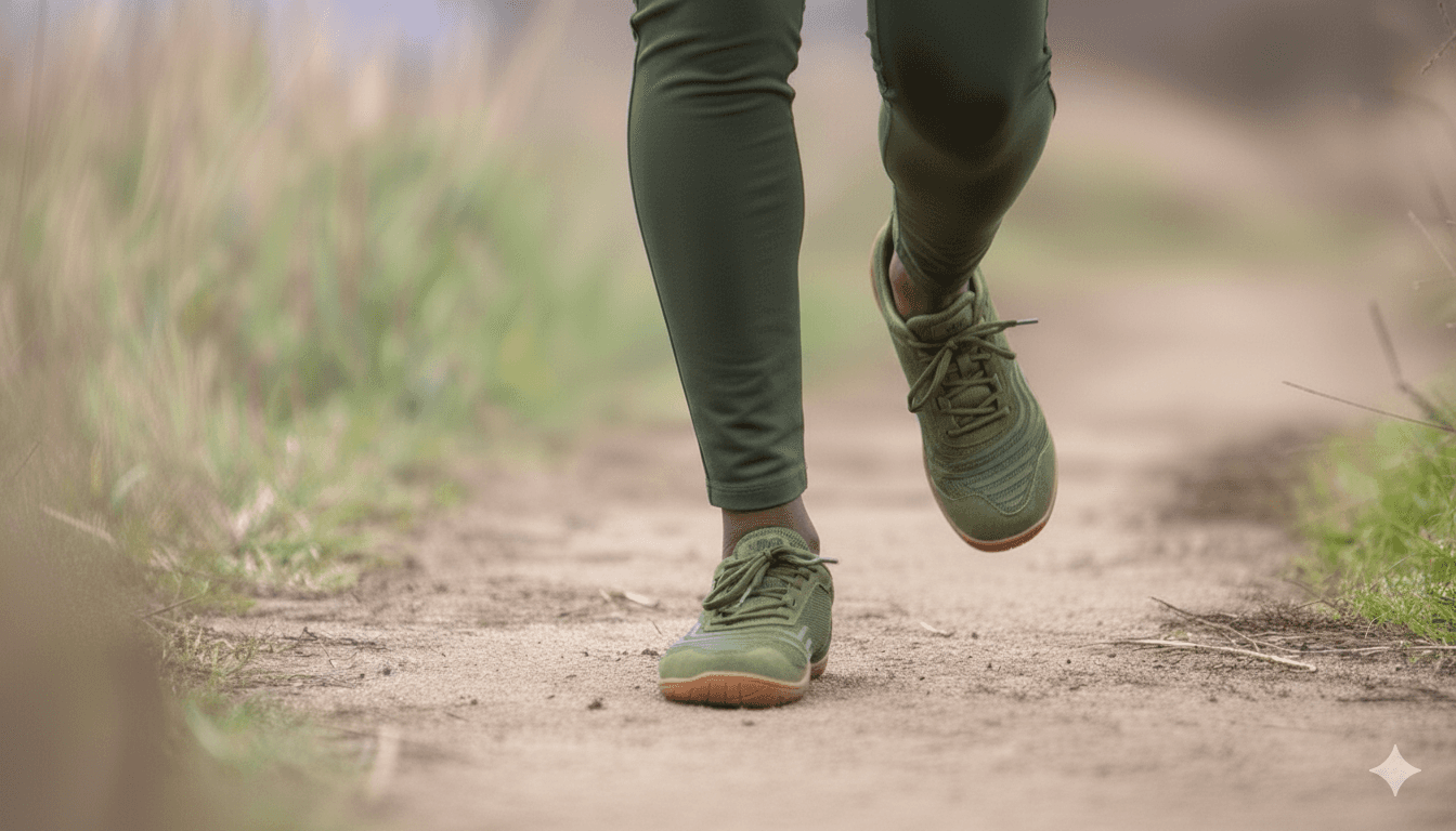 Runner running on dirt path