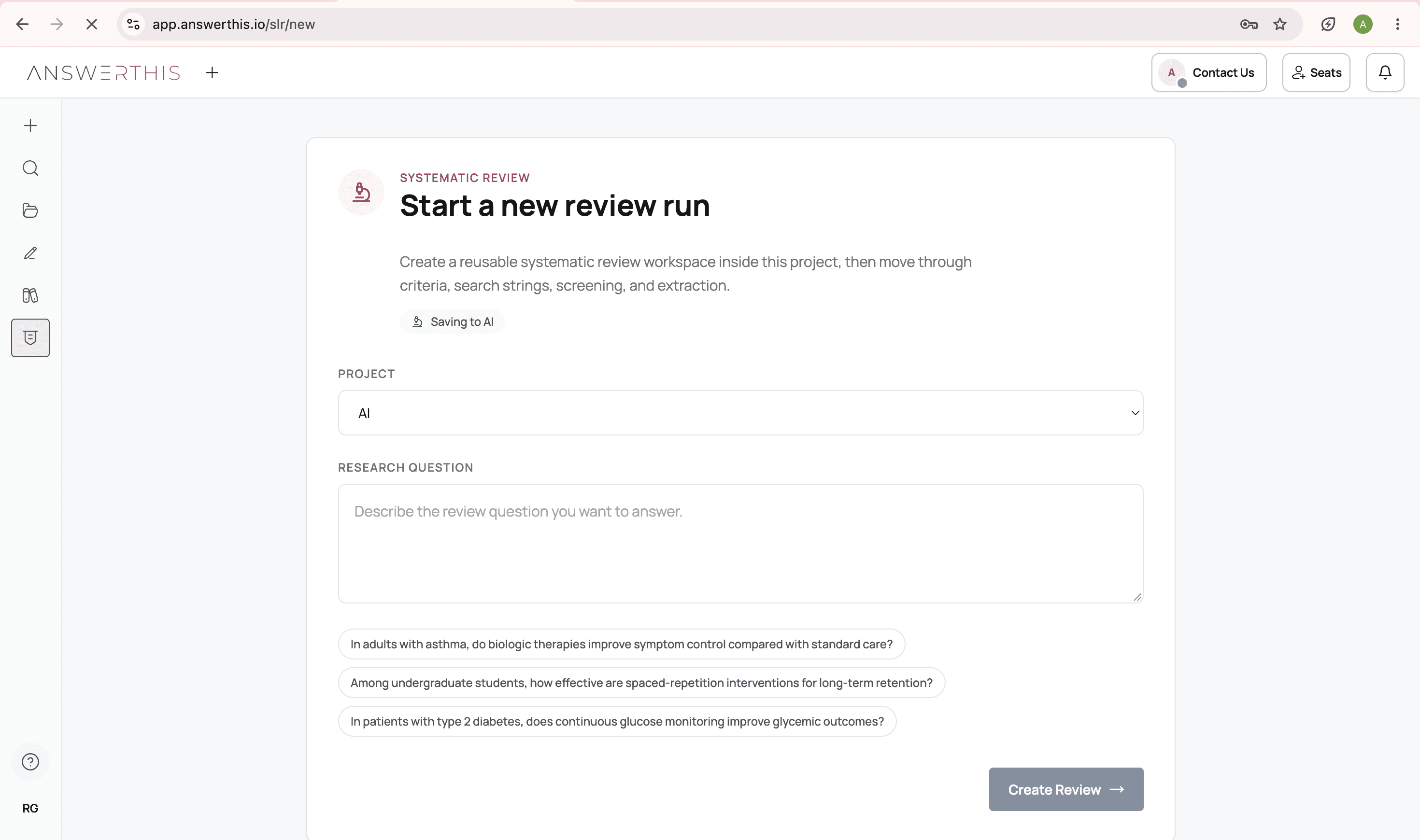 Overview of Systematic Review Tool of AnswerThis