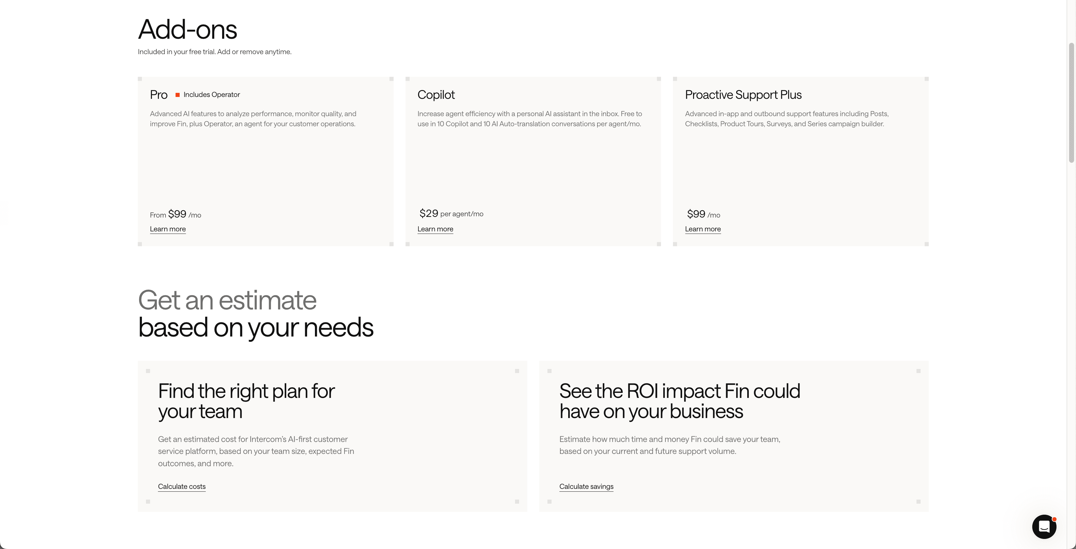 Fin Add-ons and Pricing
