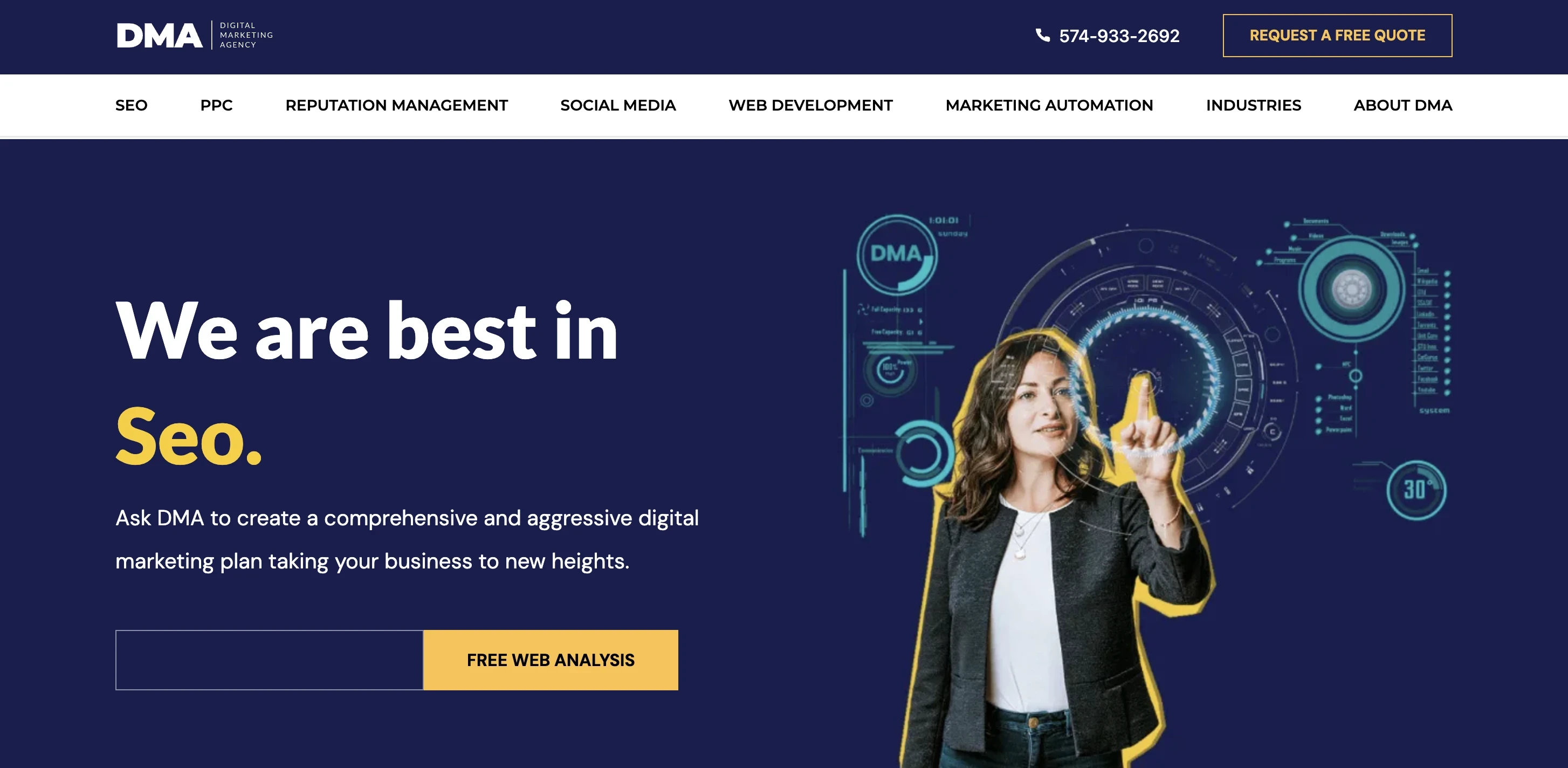 Screenshot of DMA platform