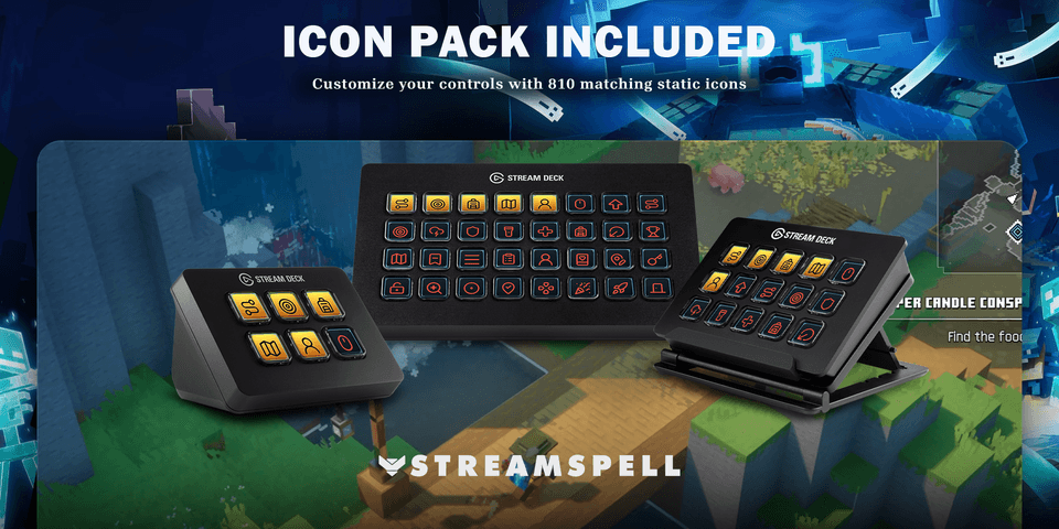 Minecraft Dungeons II includes a matching pack of 810 static PNG icons — official product preview