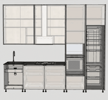 3D-модель меблів з розмірами і фасадами у програмі SketchUp від HiDome