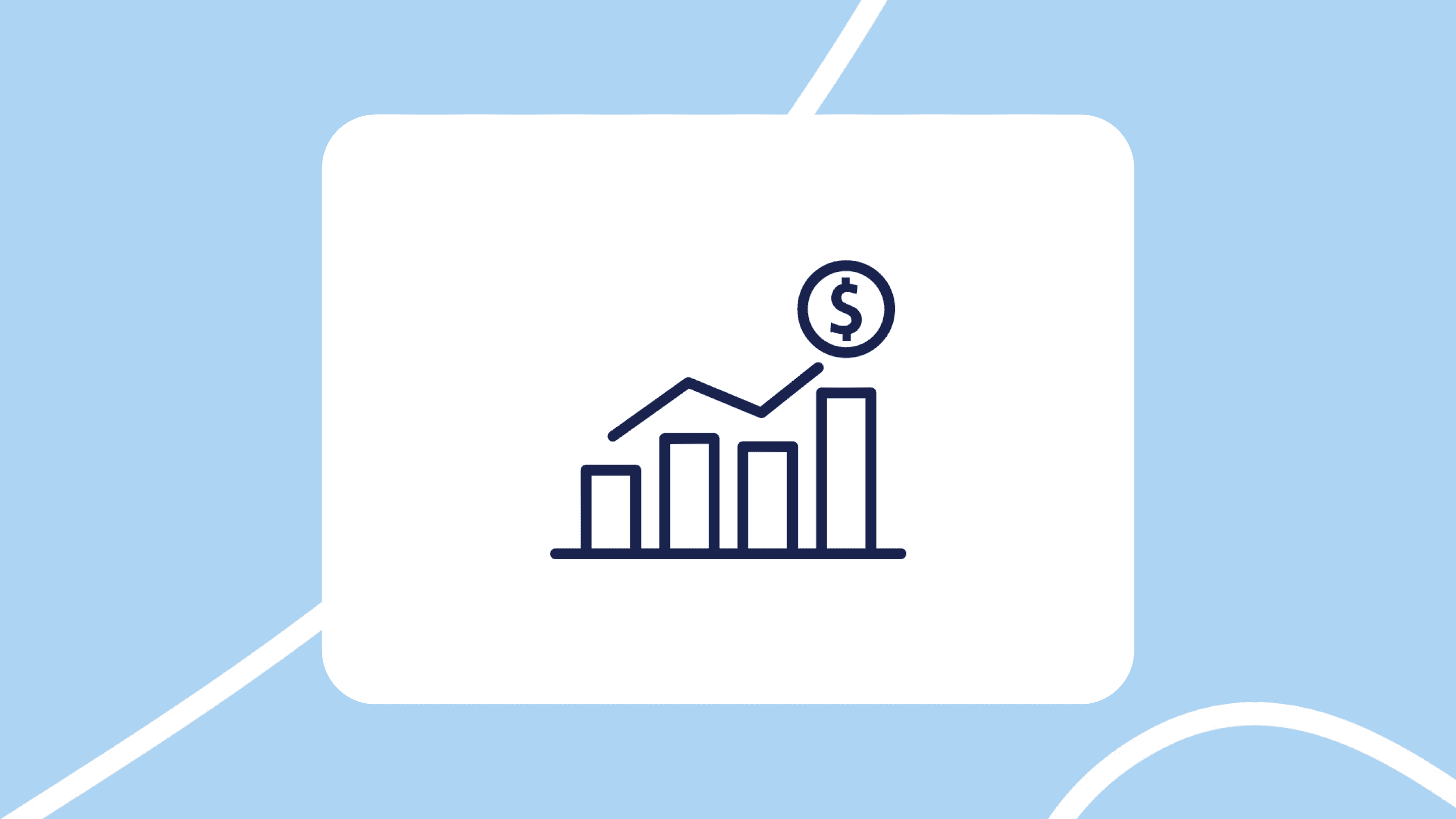 Gráfico de barras en crecimiento con símbolo de dólar, representando el aumento de ventas y rentabilidad al escalar un compraventa de coches.