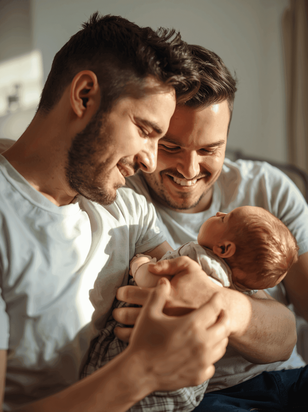 2 male couple with a baby