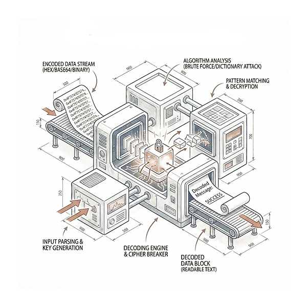 Diagram showing decoding base58 code