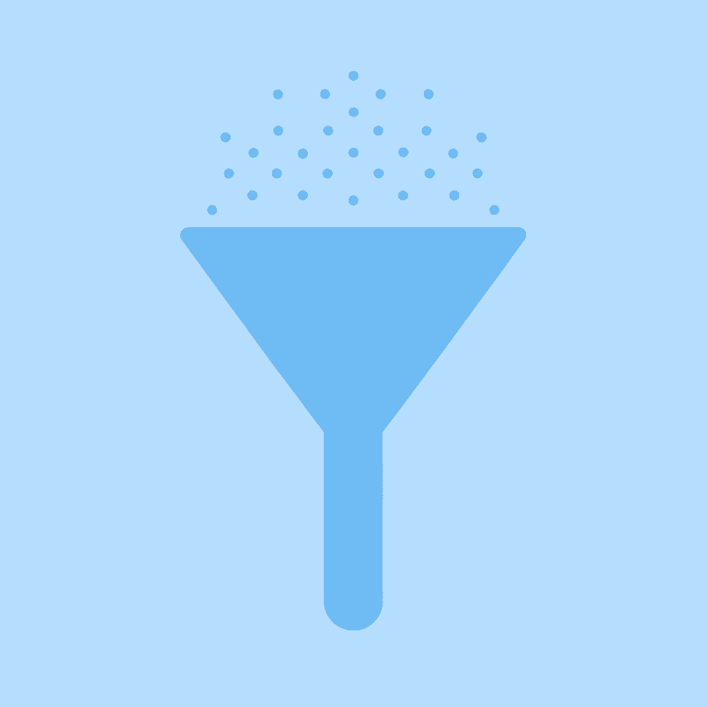 Funnel diagram showing document content being filtered down to focused, actionable feedback