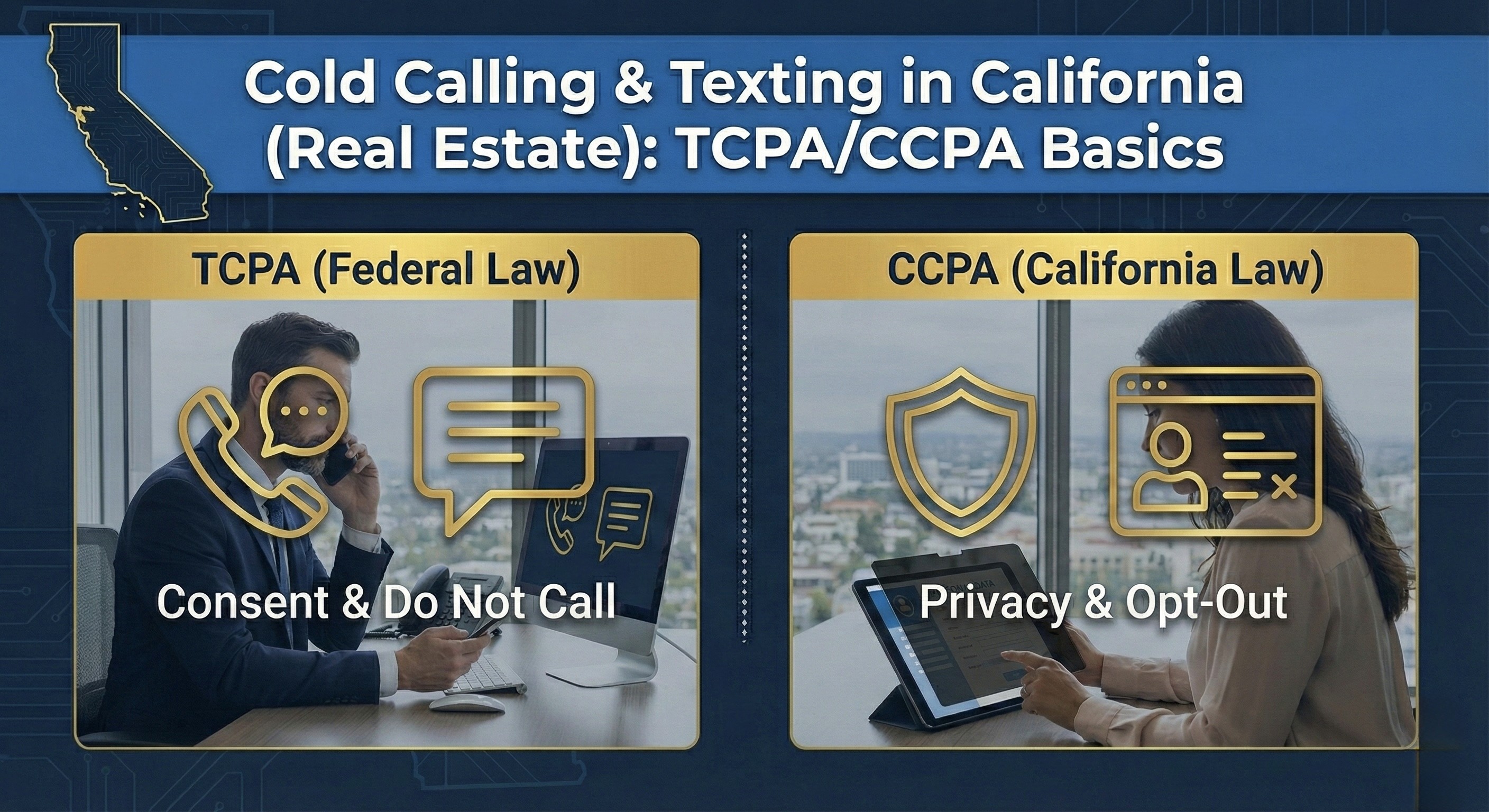 Cold Calling & Texting in California (Real Estate): TCPA/CCPA Basics unrealCRM