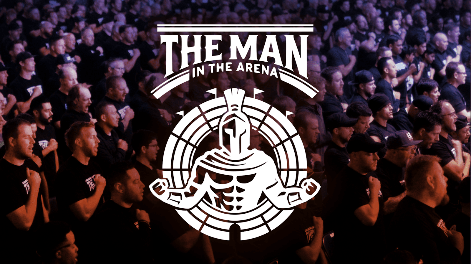 "Logo of 'The Man in the Arena' event series, empowering married entrepreneurs with strategies for leadership, growth, and personal evolution."