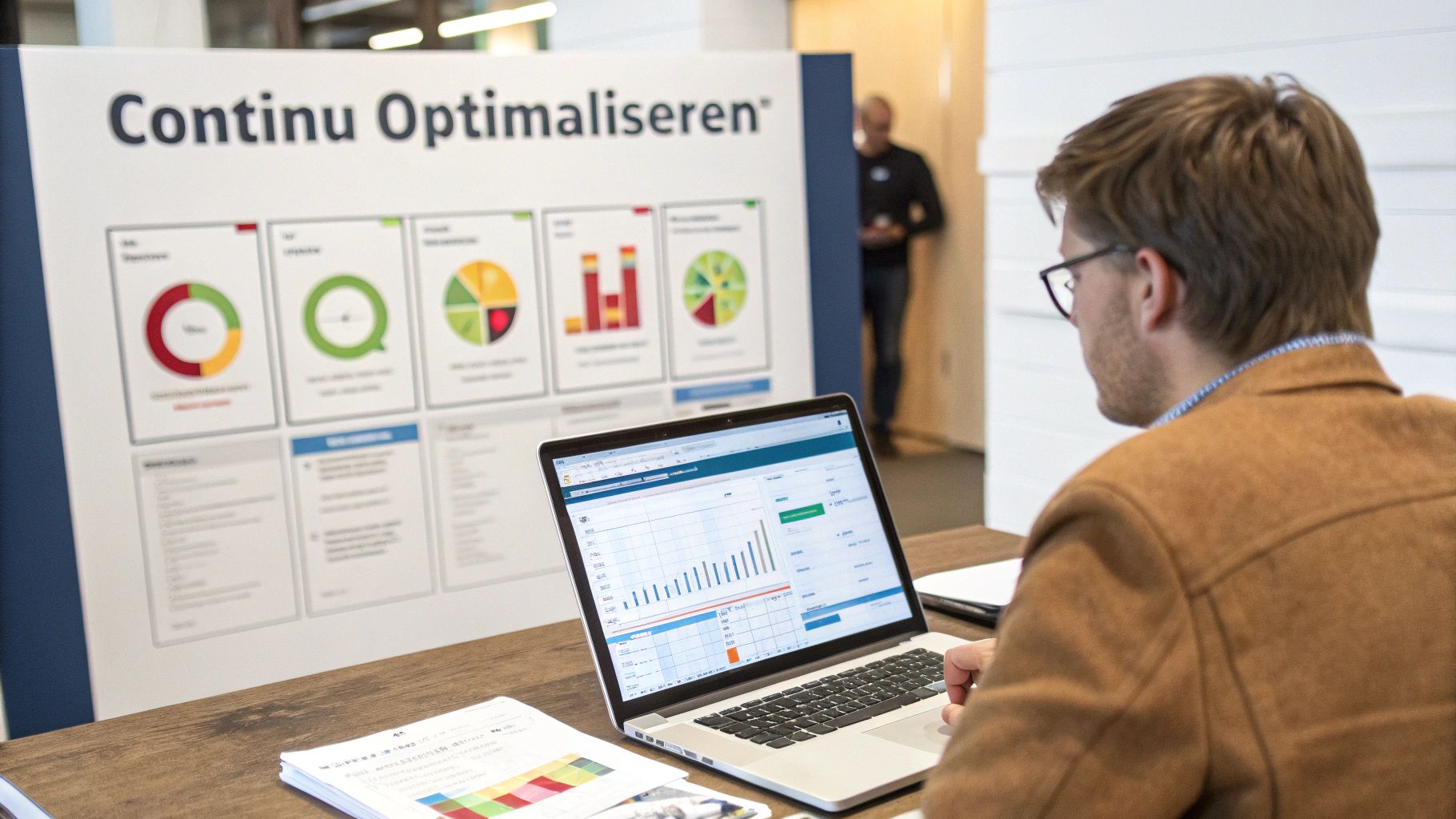 Een dashboard met grafieken en data-analyse voor marketing optimalisatie