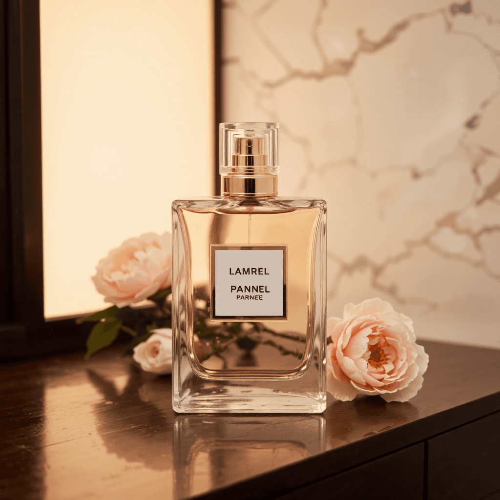 product photography of a bottle of perfume