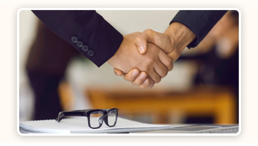 Handshake between two professionals