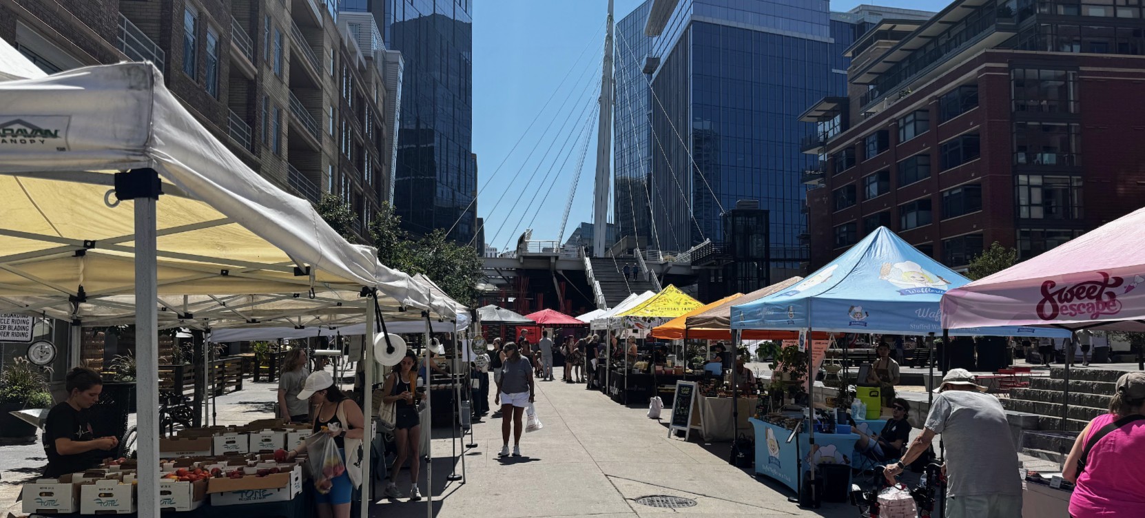 The Riverfront Market Farmers Market on Little Raven in Denver, Colorado.