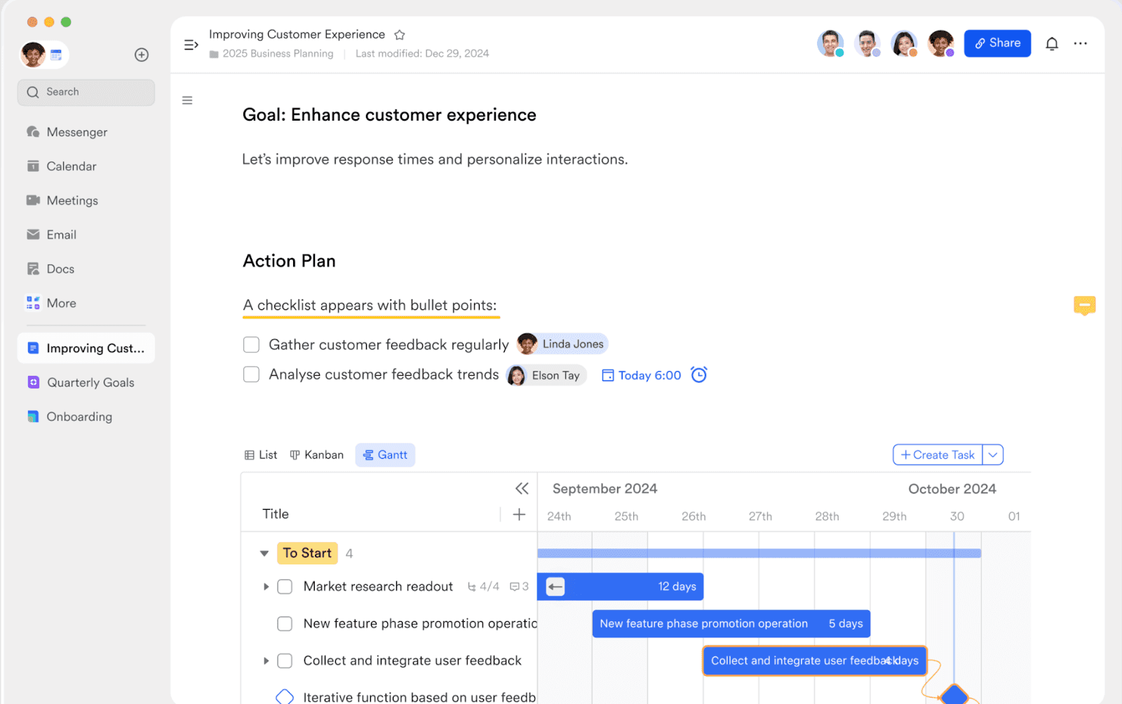 Collaborative document creation in Lark Doc