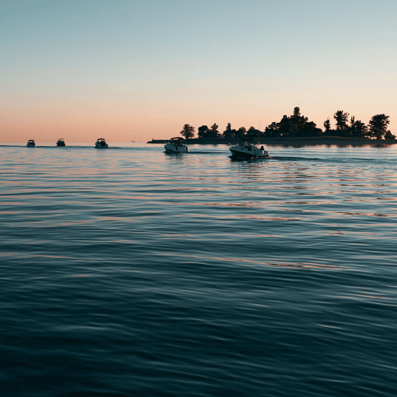 Lake Erie western basin at sunset