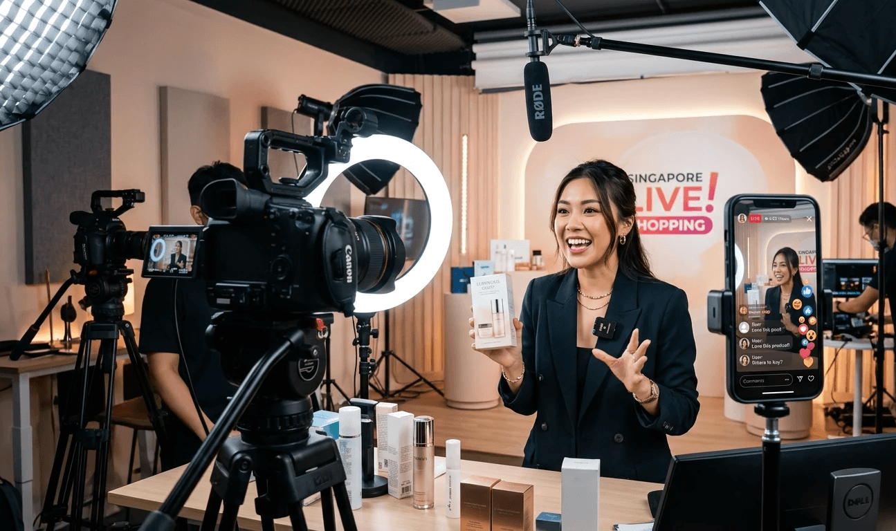 Professional TikTok Live commerce broadcast production managed by a TikTok influencer agency Singapore.