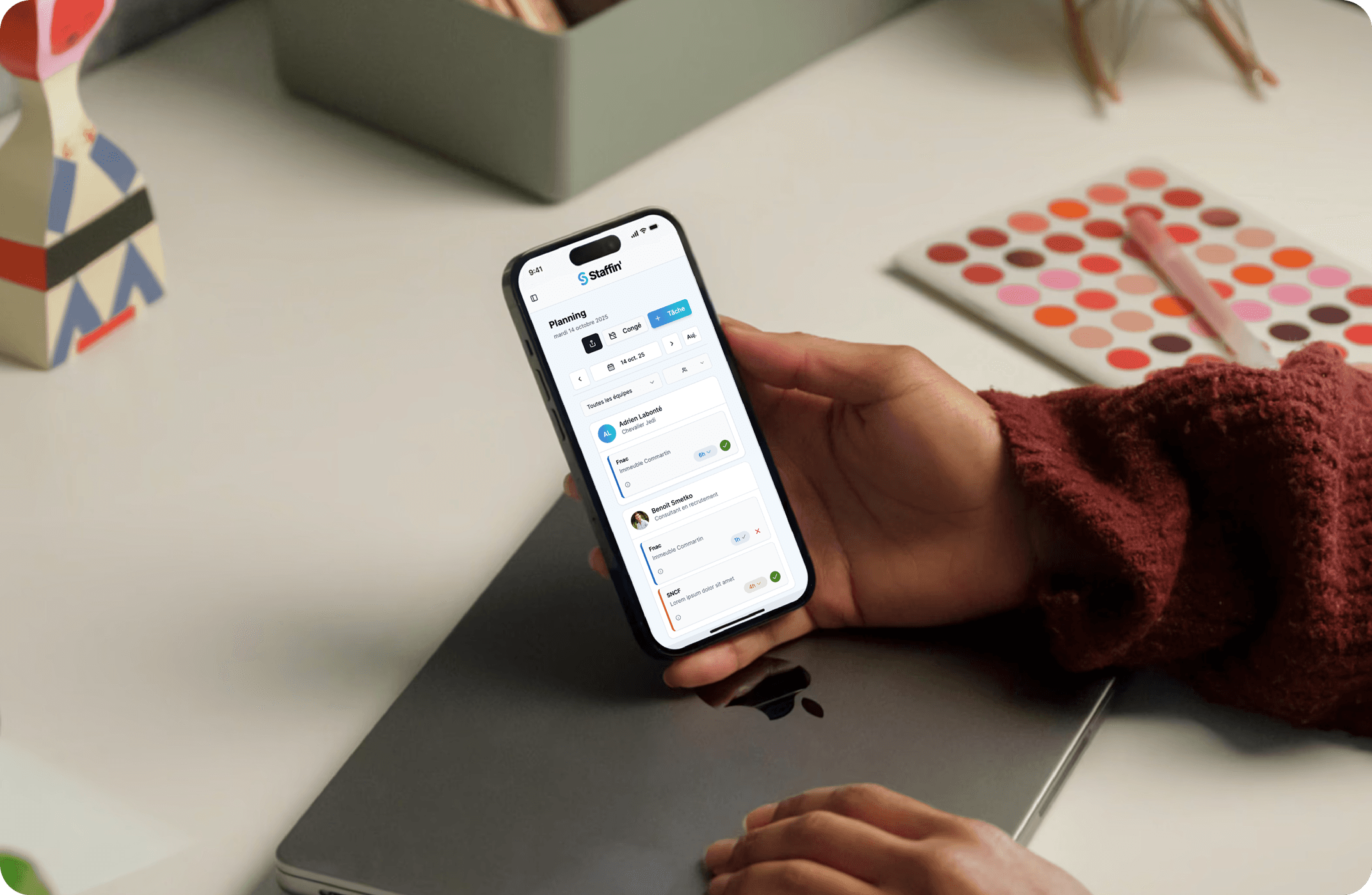 A mockup of Freelio's mobile app