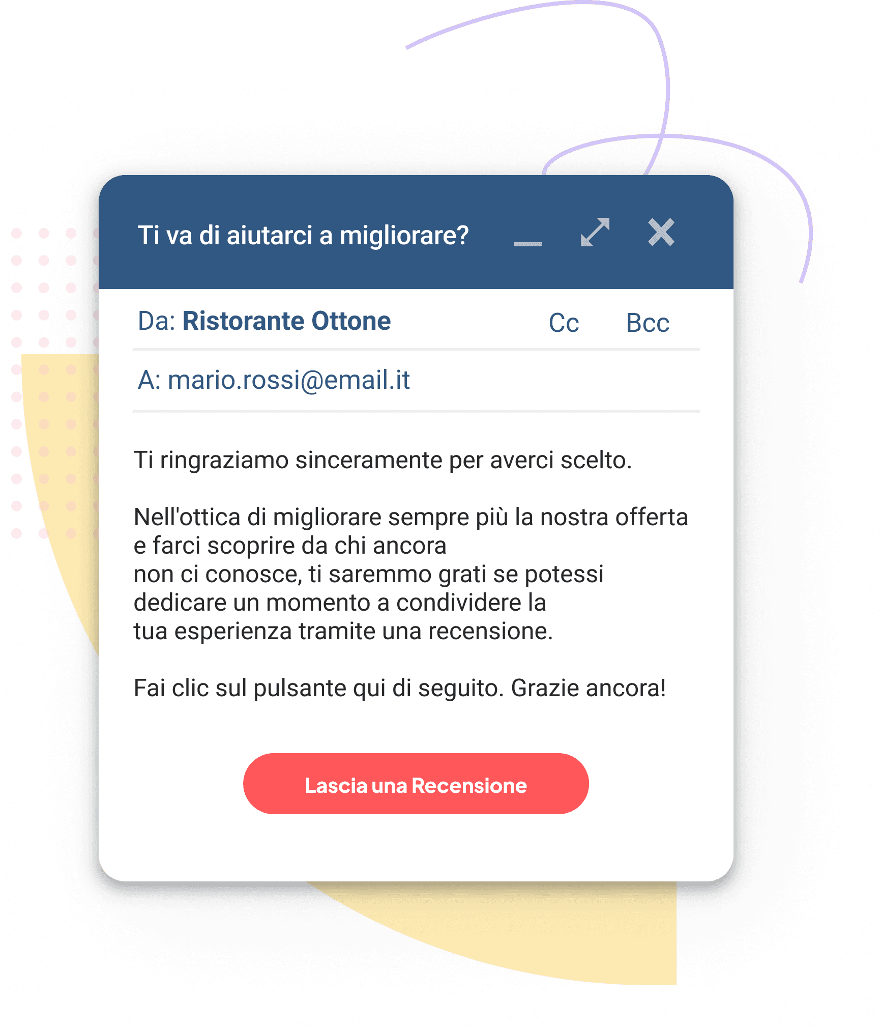 Messaggio automatico creato con Plateform