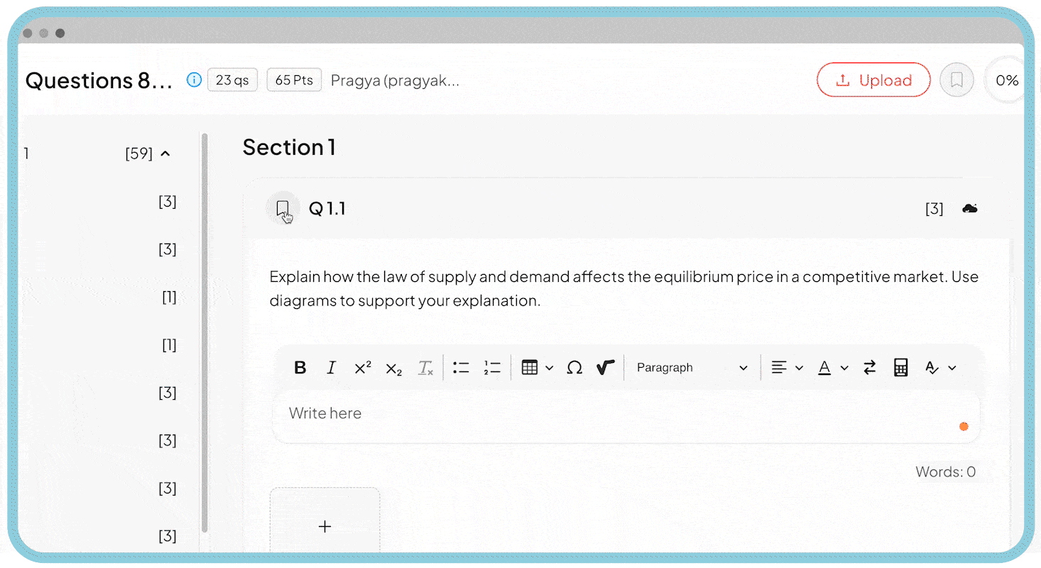 A flag tool on AssessPrep