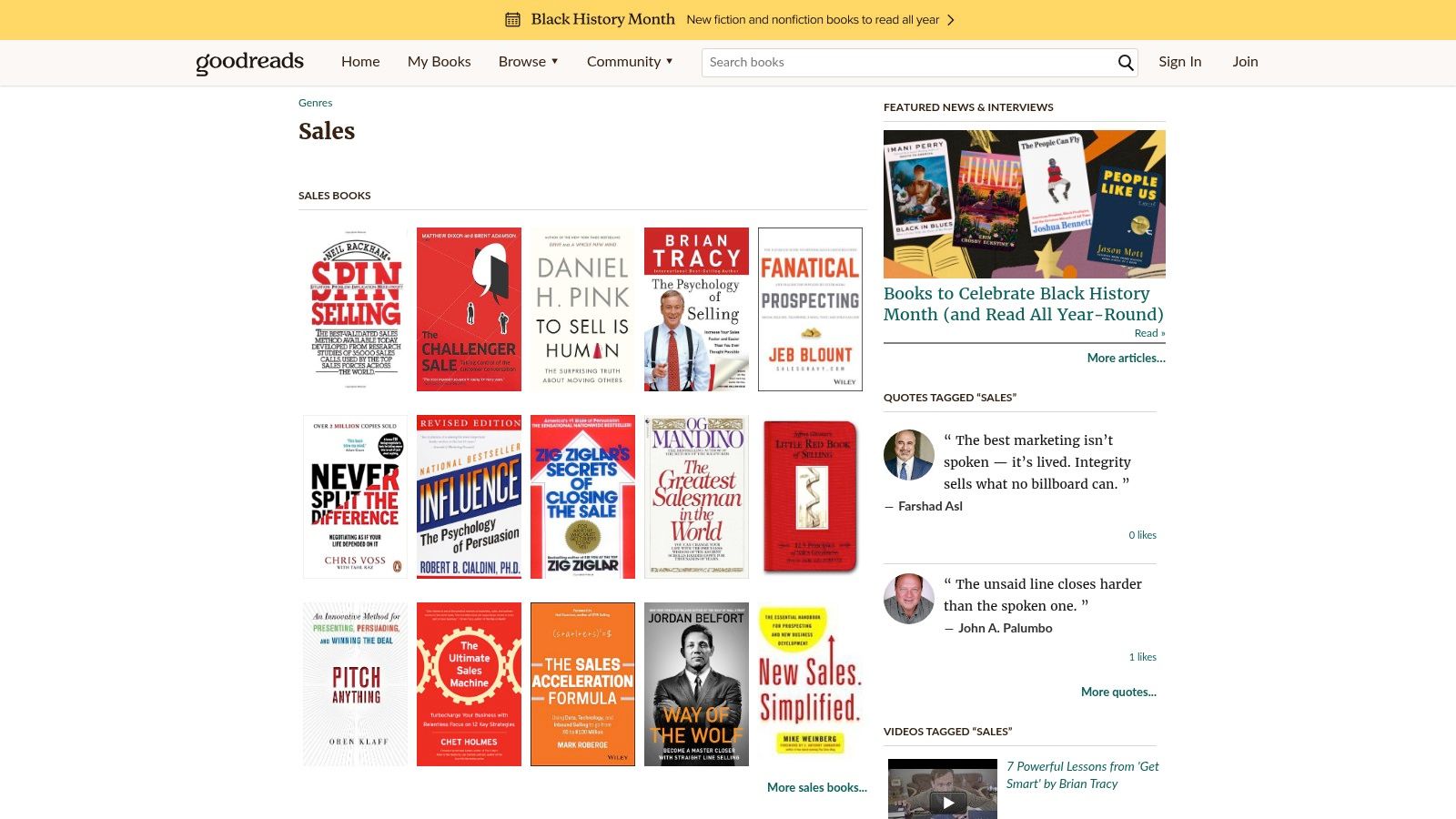 Goodreads (Sales genre hub)