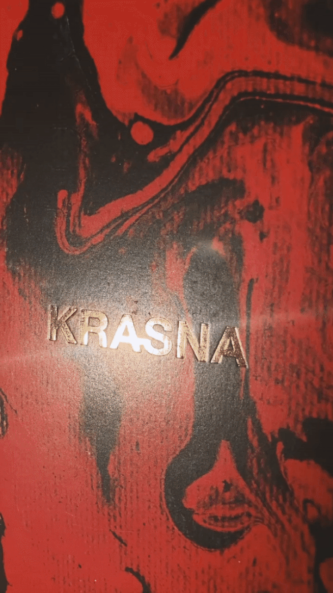 KRASNA packaging designed as an empowering luxury chocolate gift