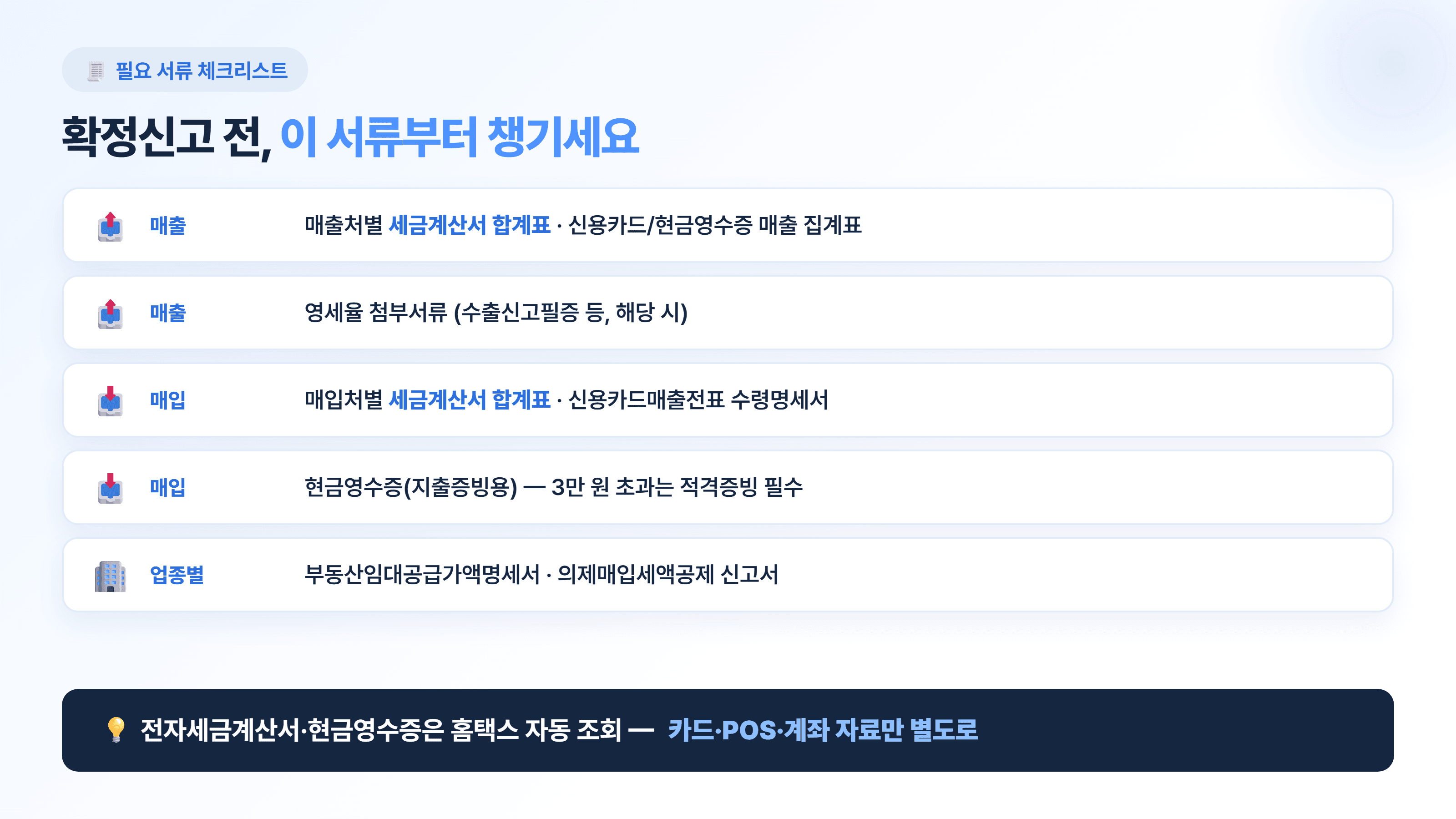 부가세 확정신고 필요 서류, 무엇을 챙겨야 하나요?