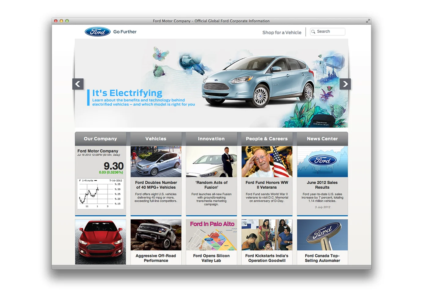 Ford corporate site launch
