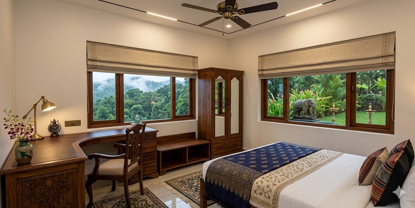 The Skyline Residence — a top-floor suite with panoramic views and a private lounge
