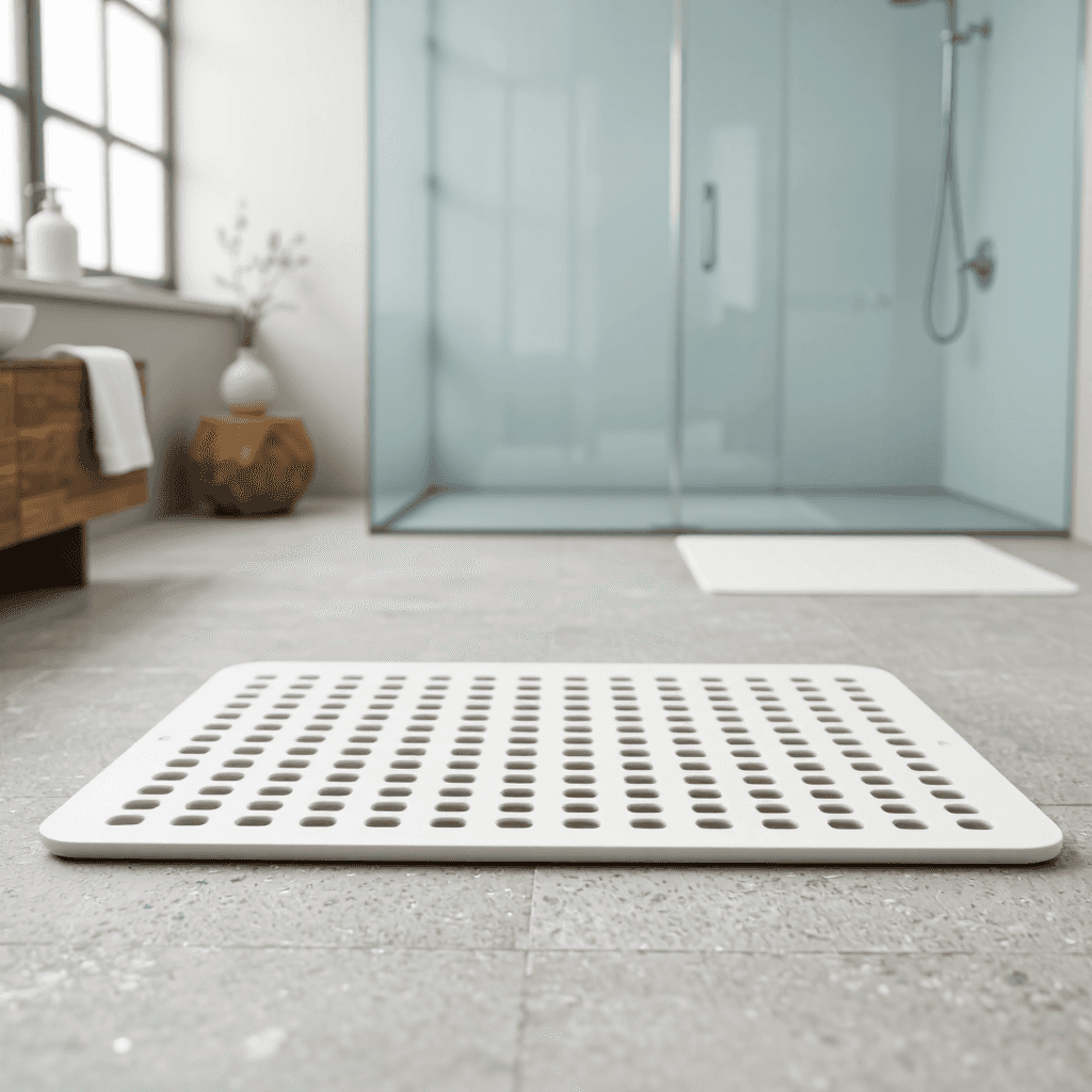 product photography of a perforated mat for drainage or drying purposes